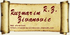 Ruzmarin Živanović vizit kartica